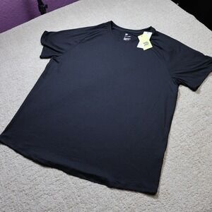 All in Motion Mens Linear Mesh Raglan Tee Black XL Short Sleeve Active Shirt